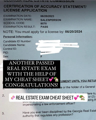 REAL ESTATE EXAM CHEAT SHEET📚 BUY NOW AND PAY LATER WITH SHOP PAY!